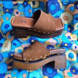 Zigi |Dark Caramel Brown Platform Sandals